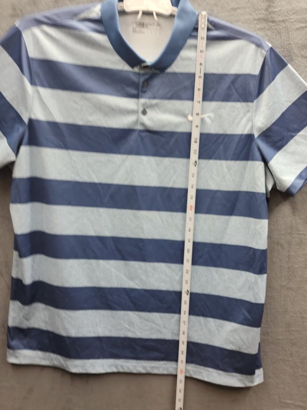 Nike Golf Dri Fit Polo XXL Blue Striped Athletic Casual Performance - Picture 7 of 11